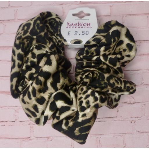 Cream Leopard Print Scrunchie