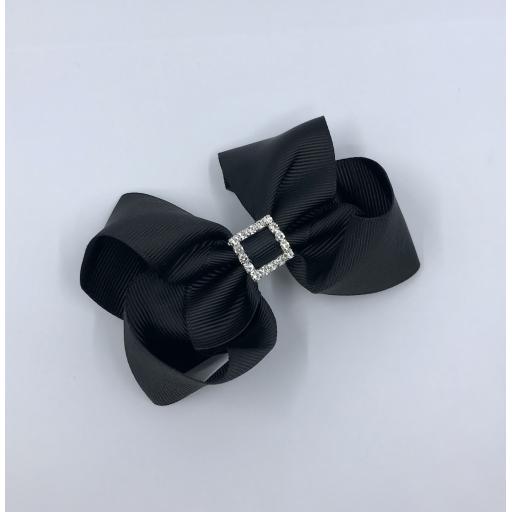 Black Boutique Bow with diamantÃ© buckle