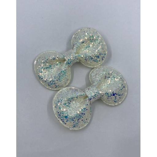 Glitter Padded Bow Clips (Pair)