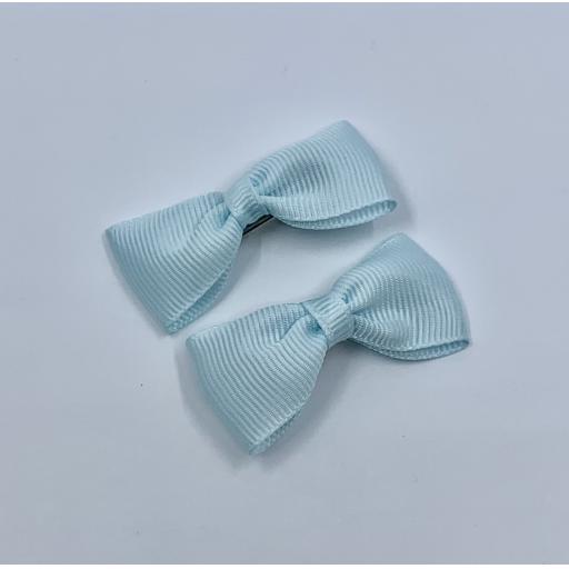Baby Blue Blue Vapor Itsy Bitsy Baby Bow Hair Clips (pair)