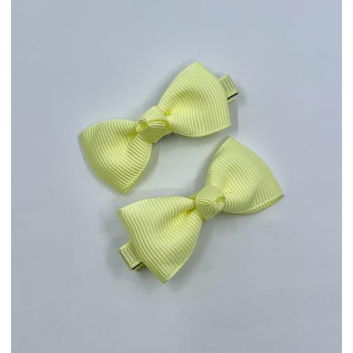 Lemon Baby Maize Itsy Bitsy Baby Bow Hair Clips (pair)