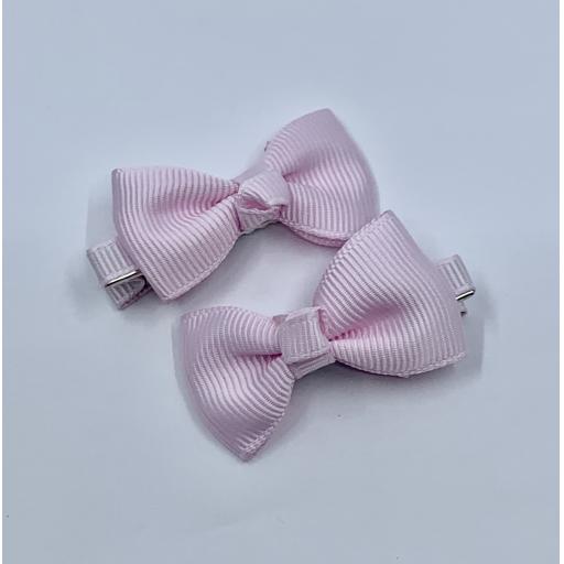 Icy Pink Itsy Bitsy Baby Bow Hair Clips (pair)