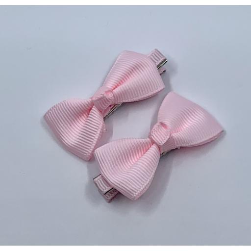 Powder Pink Itsy Bitsy Baby Bow Hair Clips (pair)