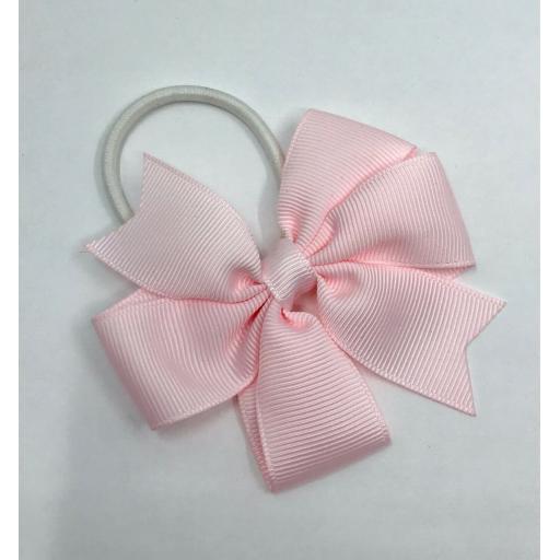 3 inch Powder Pink Pinwheel Bow on elastic