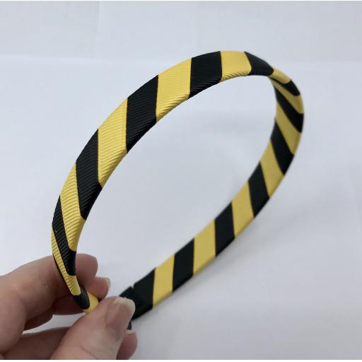 Black and Yellow Gold 1.8cm Striped Hairband