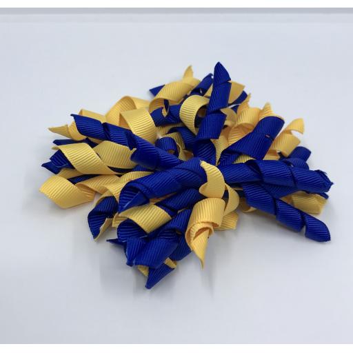 Cobalt and Yellow Gold Curly Corkers on Clips (pair)