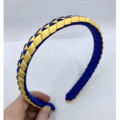 Cobalt and Yellow Gold 2cm Pleated Hairband